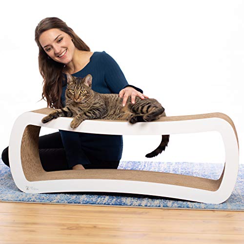 PetFusion Jumbo Cat Scratcher Lounge, White. 39 x 11 x 14 inch l...