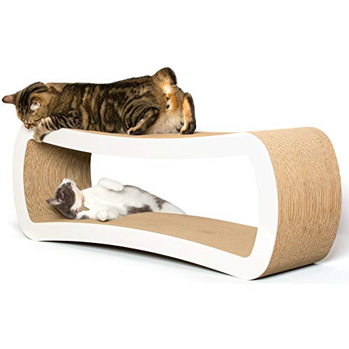 PetFusion Jumbo Cat Scratcher Lounge, White. 39 x 11 x 14 inch l...