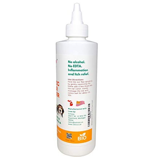 Ear Cleaner for Pet Mite and Yeast Infection Treatment for Dogs a...