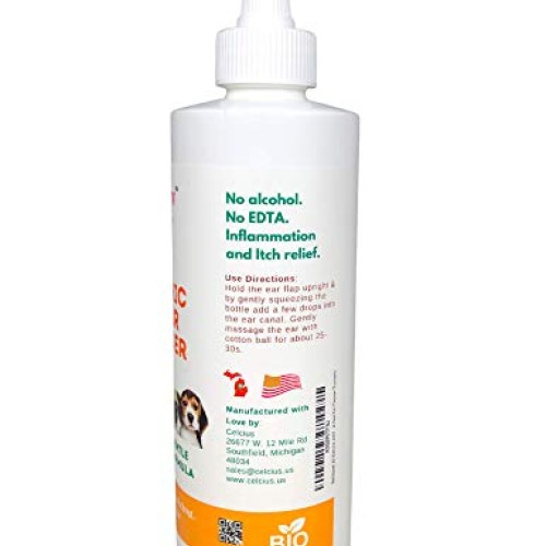 Ear Cleaner for Pet Mite and Yeast Infection Treatment for Dogs a...