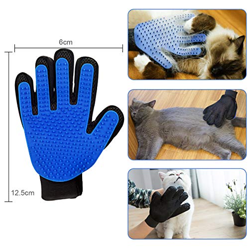 Pet Grooming Glove Brush Bathing Massage Gloves Efficient Pets Ha...