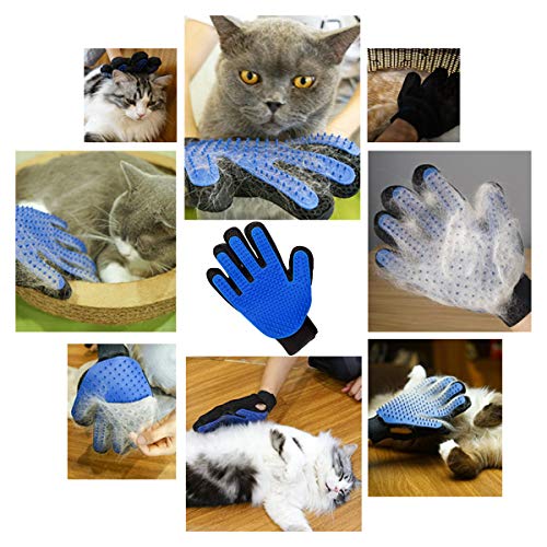 Pet Grooming Glove Brush Bathing Massage Gloves Efficient Pets Ha...