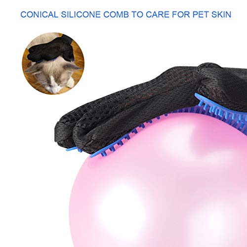 Pet Grooming Glove Brush Bathing Massage Gloves Efficient Pets Ha...