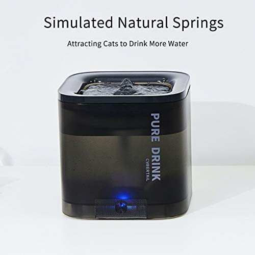 PETKIT CYBERTAIL Cat Water Fountain, 63oz/1.85L Pet Water Fountai...