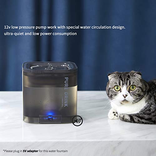 PETKIT CYBERTAIL Cat Water Fountain, 63oz/1.85L Pet Water Fountai...