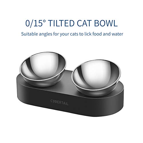 PETKIT CYBERTAIL Elevated Dog Cat Bowls Stainless Steel Bowls, 15...