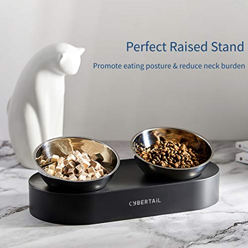 PETKIT CYBERTAIL Elevated Dog Cat Bowls Stainless Steel Bowls, 15...