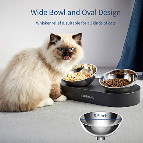 PETKIT CYBERTAIL Elevated Dog Cat Bowls Stainless Steel Bowls, 15...