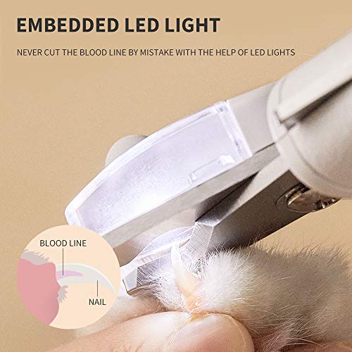 PETKIT Dogs Cat Nail Clippers with Light and File, Bloodline Safe...