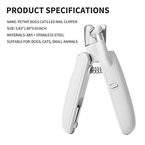 PETKIT Dogs Cat Nail Clippers with Light and File, Bloodline Safe...