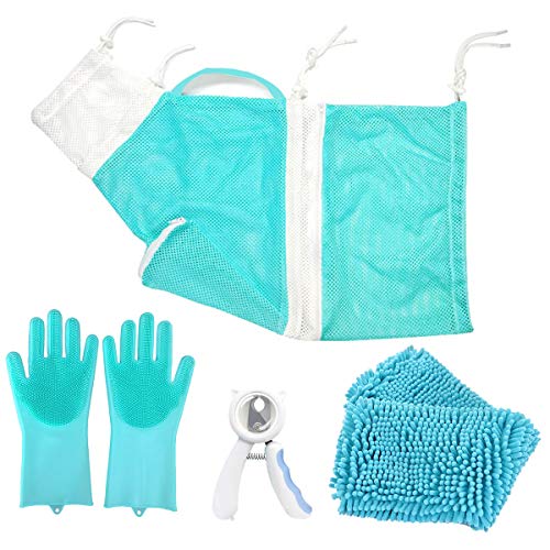Petlex Cat Shower Net Bag Anti-Splash Nail Clippers Grooming Glov...