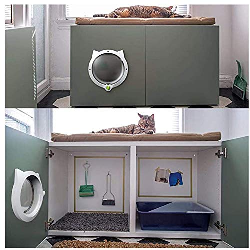 Petlex Locking Cat Flap, 4 Mode Dog Cat Door, Pet Door for Interi...
