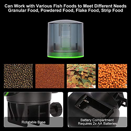 PETLOFT Automatic Fish Feeder, Programmable Auto Food Feeder Time...