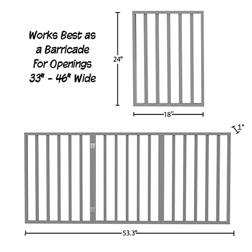 PETMAKER 80-62875-G Wooden Pet Gate- Foldable 3-Panel Indoor Barr...