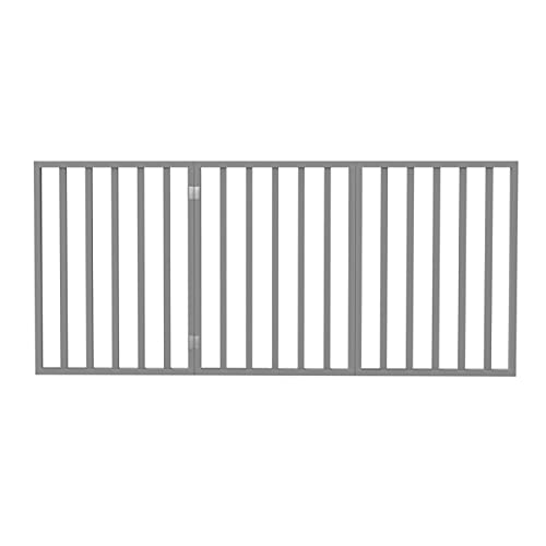 PETMAKER 80-62875-G Wooden Pet Gate- Foldable 3-Panel Indoor Barr...