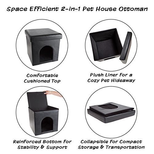 PETMAKER Pet House Ottoman - Collapsible Multipurpose Small Dog o...