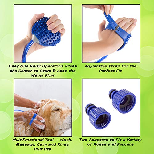 PETMAKER Pet Shower Attachment- Dog Bathing Sprayer & Bath Brush-...