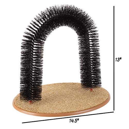 PETMAKER Self Grooming Cat Arch- Bristle Ring Brush and Carpet Ba...