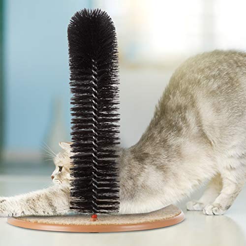 PETMAKER Self Grooming Cat Arch- Bristle Ring Brush and Carpet Ba...
