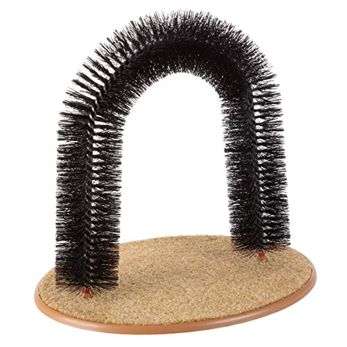 PETMAKER Self Grooming Cat Arch- Bristle Ring Brush and Carpet Ba...