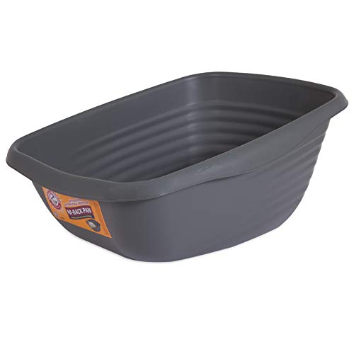 Arm & Hammer Hi-Back Cat Pan/Litter Box, Pearl Ash Blue