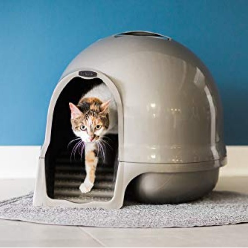 Petmate Booda Dome Clean Step Cat Litter Box 3 Colors, Brushed Ni...