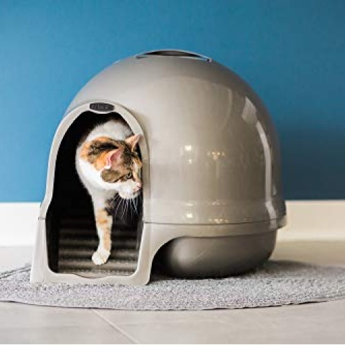 Petmate Booda Dome Clean Step Cat Litter Box 3 Colors, Brushed Ni...