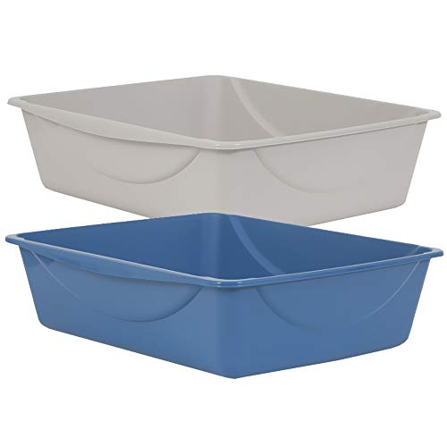 Petmate Open Cat Litter Box- Mouse Grey