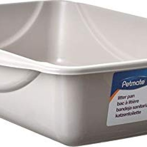 Petmate Open Cat Litter Box- Mouse Grey
