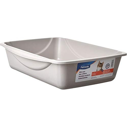 Petmate Open Cat Litter Box- Mouse Grey