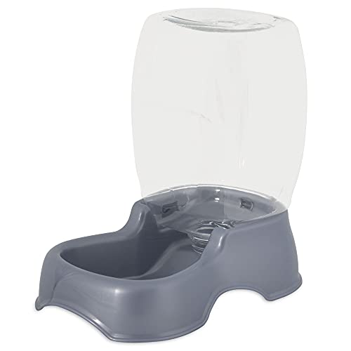Petmate Pet Cafe Waterer Cat and Dog Water Dispenser, pearl silve...