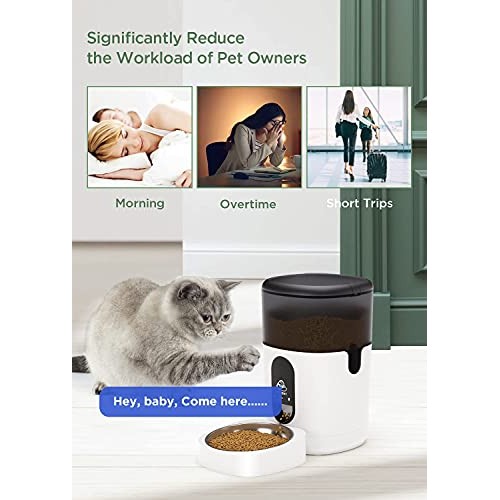 PETODAY Automatic Cat Feeder,Bluetooth Enabled 4L Timed Cat Feede...