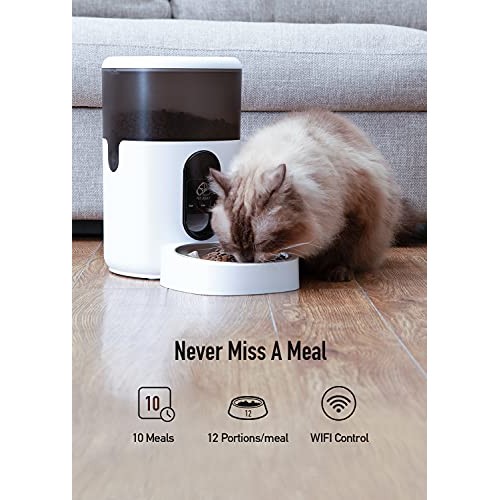 PETODAY Automatic Cat Feeder with APP Control, WiFi Enabled 4L Au...