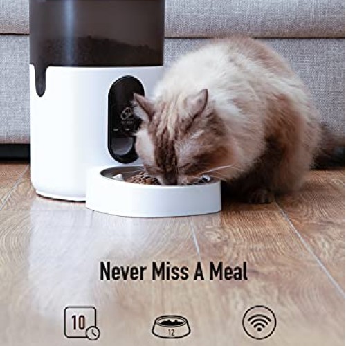 PETODAY Automatic Cat Feeder with APP Control, WiFi Enabled 4L Au...