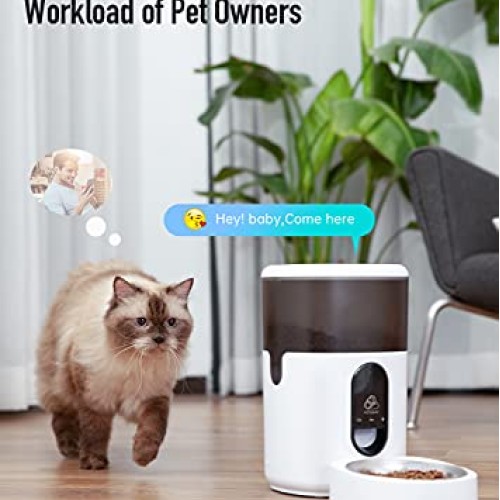 PETODAY Automatic Cat Feeder with APP Control, WiFi Enabled 4L Au...