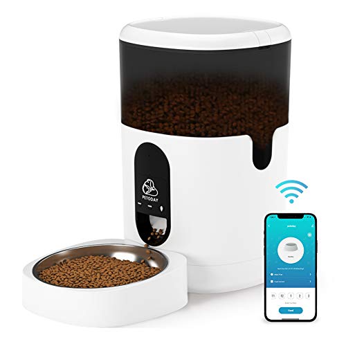 PETODAY Automatic Cat Feeder with APP Control, WiFi Enabled 4L Au...