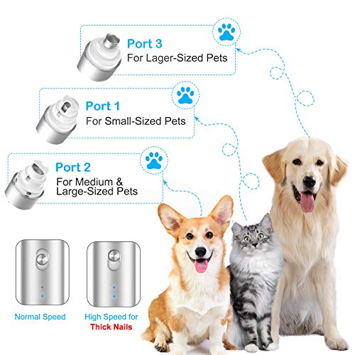 Furrykid Dog Nail Grinder with Upgrade 3 Grinding Ports, 2-Speed ...