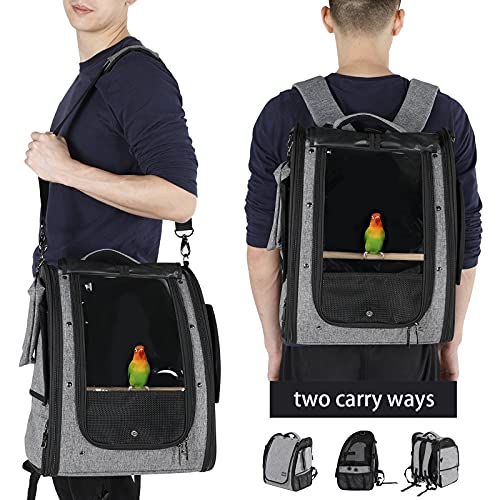 Petsfit Bird Carrier with Stainless Steel Bowl, Includes Slide Tr...