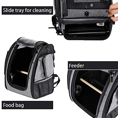 Petsfit Bird Carrier with Stainless Steel Bowl, Includes Slide Tr...