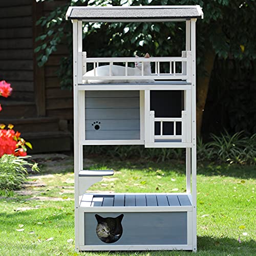 Petsfit Cat House for Outdoor/Indoor Cats, Kitten Playhouse Condo...
