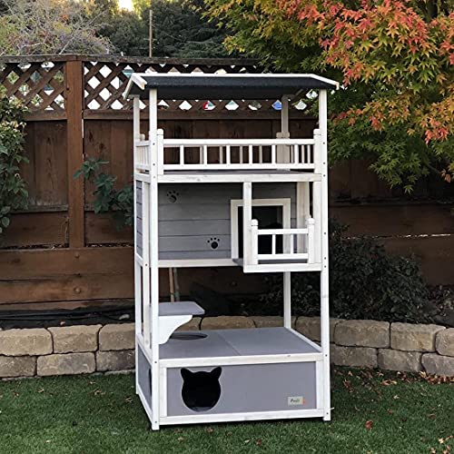 Petsfit Cat House for Outdoor/Indoor Cats, Kitten Playhouse Condo...