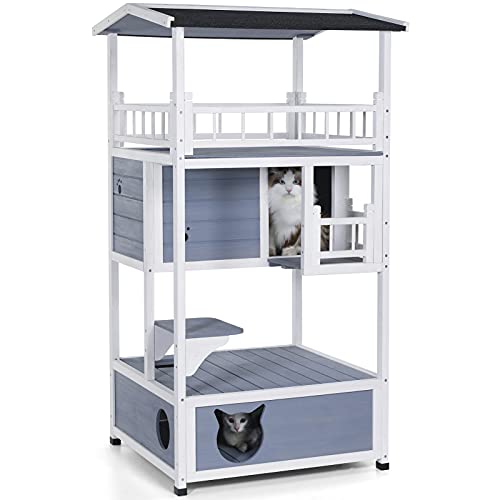 Petsfit Cat House for Outdoor/Indoor Cats, Kitten Playhouse Condo...