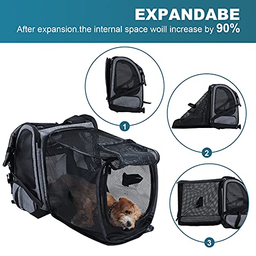Petsfit Expandable Cat Carrier Backpack,Dog Carrier Backpack with...