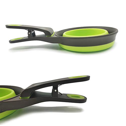 PGFUN Dog Food Scoop, Pet Food Scoop with Fully Collapsible Silic...