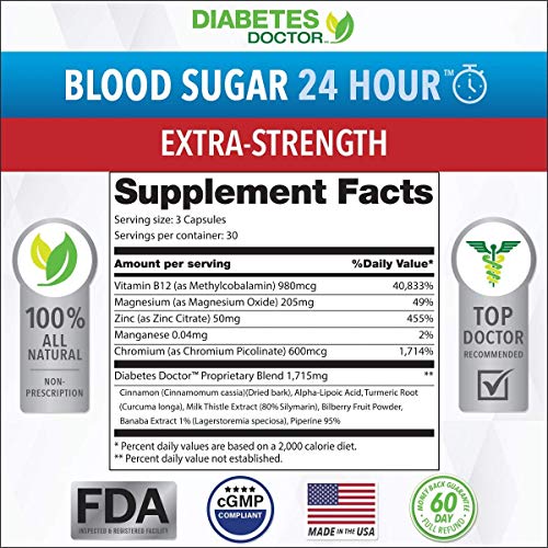 Diabetes Doctor Extra Strength A1C Triple Pack - Blood Sugar 24 H...