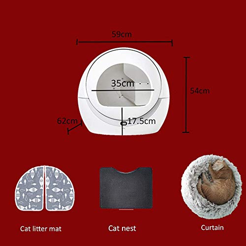 Pillows-RJF Scoop Free Automatic Self-Cleaning Cat Litter Box Ext...