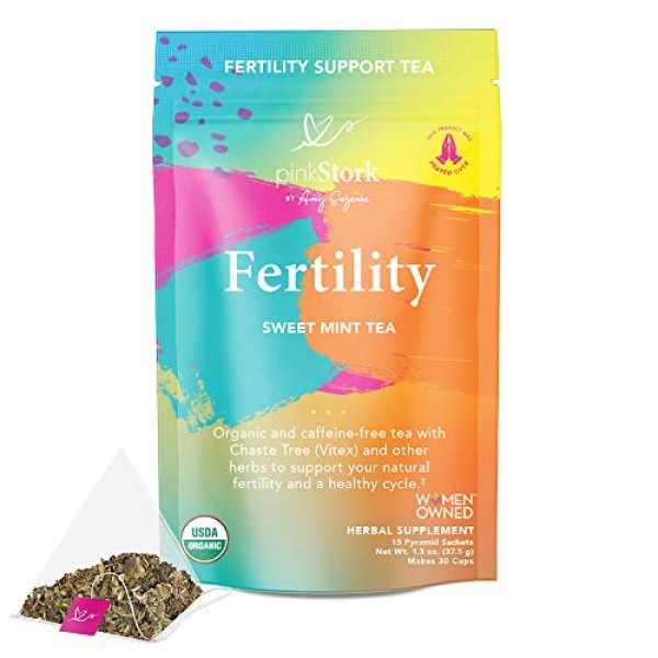 Pink Stork Fertility Tea: Sweet Mint, Red Raspberry Leaf Tea, 100...