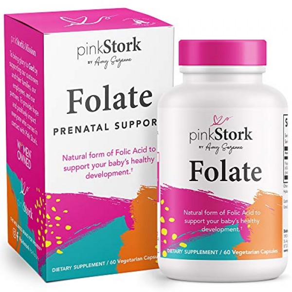 Pink Stork Folate: Methyl Folate - MTHFR Acid, Natural Form of Fo...