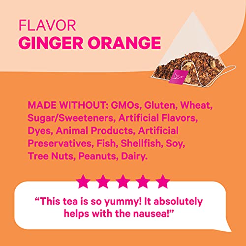 Pink Stork Morning Sickness Tea: Ginger Orange Nausea Relief Tea,...