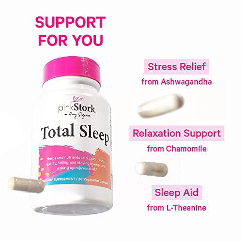 Pink Stork Total Sleep: Melatonin-Free Sleep Aid, Ashwagandha + L...